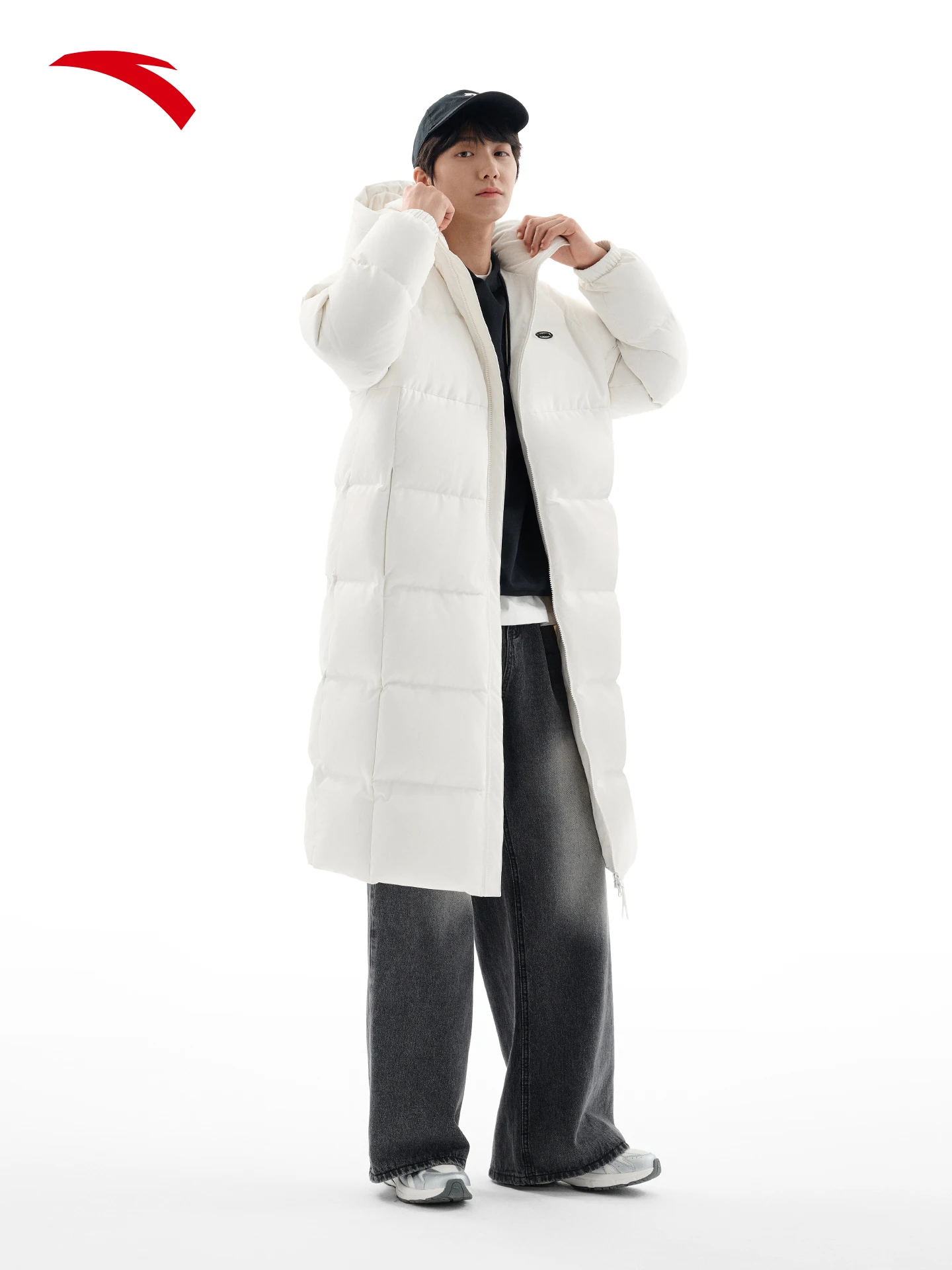 أنتا الخبز أسفل سريعة الدافئة المضادة للرش الرجال شتاء جديد دافئ طويل بطة أسفل مقنعين أسفل سترة