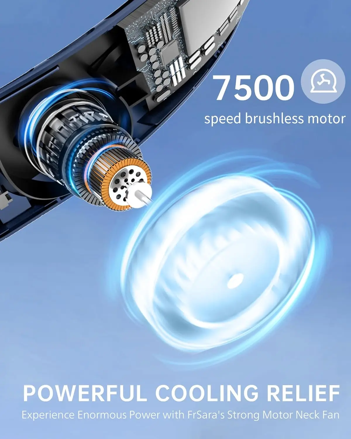 Ventilatore da collo ricaricabile con display a LED 3 velocità con batteria da 9000 mAh Supporta USB TYPE-C Viaggio portatile all'aperto