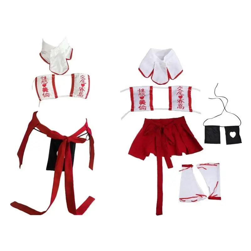 

652F Japanese Anime Wizard Cosplay Costumes Super Sexy Kimono Bra Strap Panties