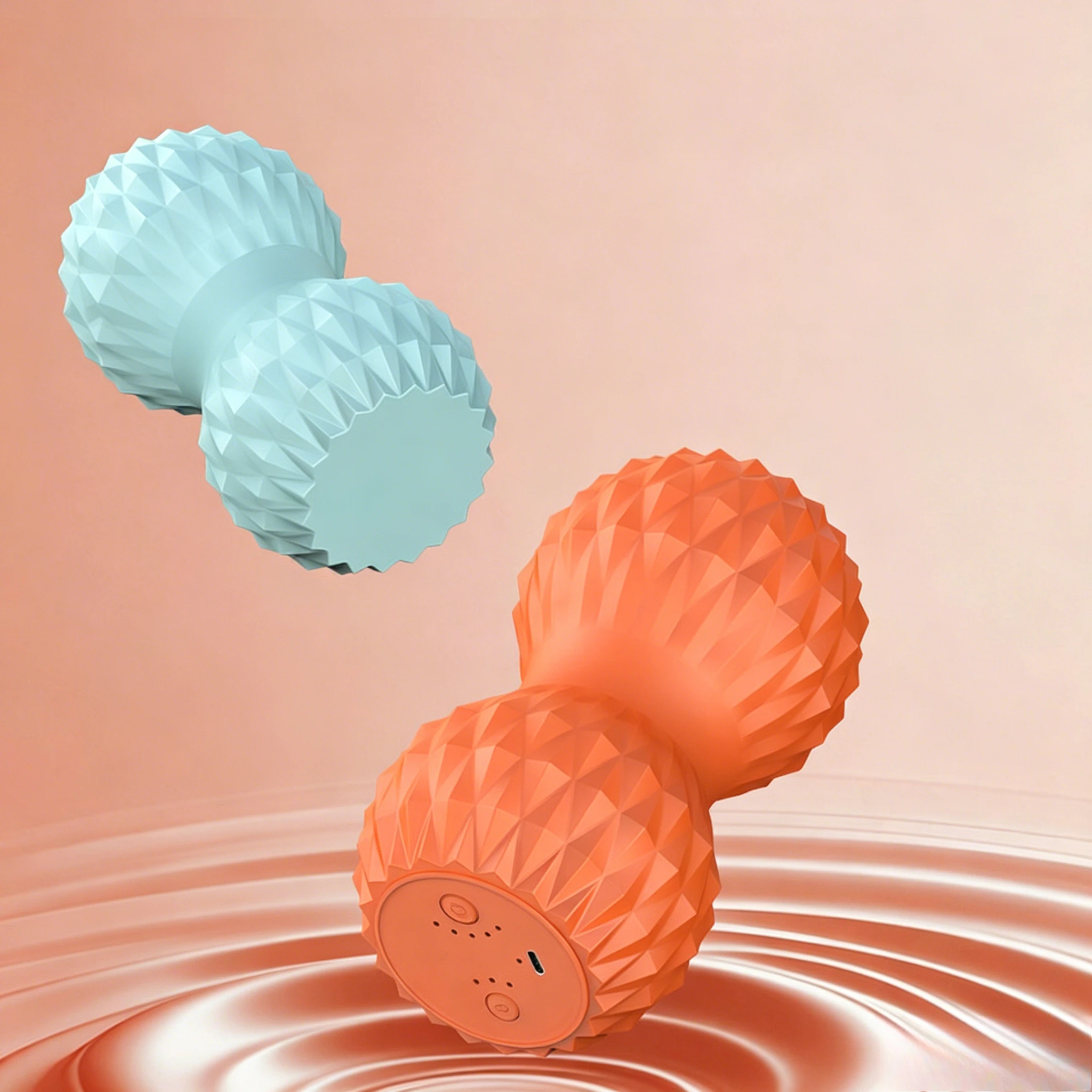 Heating Vibrating Peanut Massage Ball - 5 Intensity Levels  3 Heat Mode Deep Tissue Muscle Roller for Back, Neck, Leg, Foot