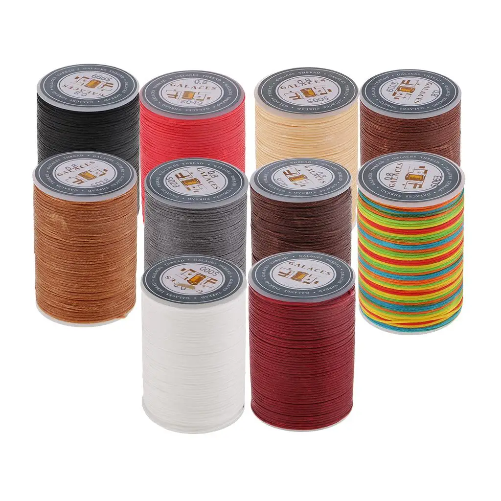 DIY Jewelry Making Cords Waxed Polyester Thread Flat Beading Wire for Wrapping Stringing Lacing and Leather Sewing Work