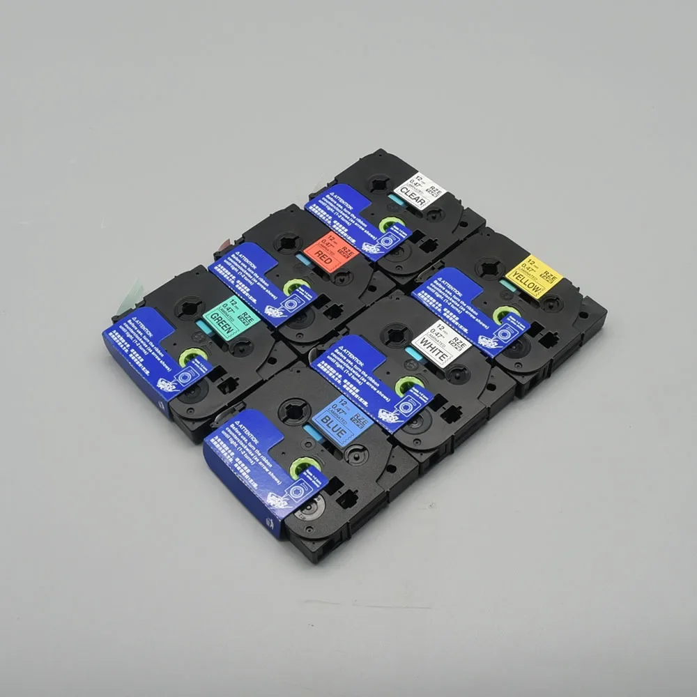 เทปฉลาก 6/9/12 มม. 231 TZ-White-Label Tape 221 211 เทปเคลือบ 631 431 531 ริบบิ้นสำหรับเครื่องพิมพ์ฉลาก Brother PT-H110