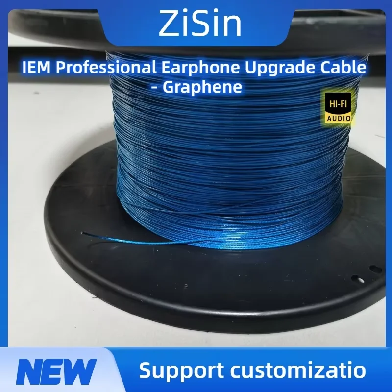 ZiSin HIFI Nucleo di estensione per auricolari in-ear, cavo/base per auricolari ad alta temperatura IEM/fatto a mano fai-da-te/7N OCC + nucleo in grafene