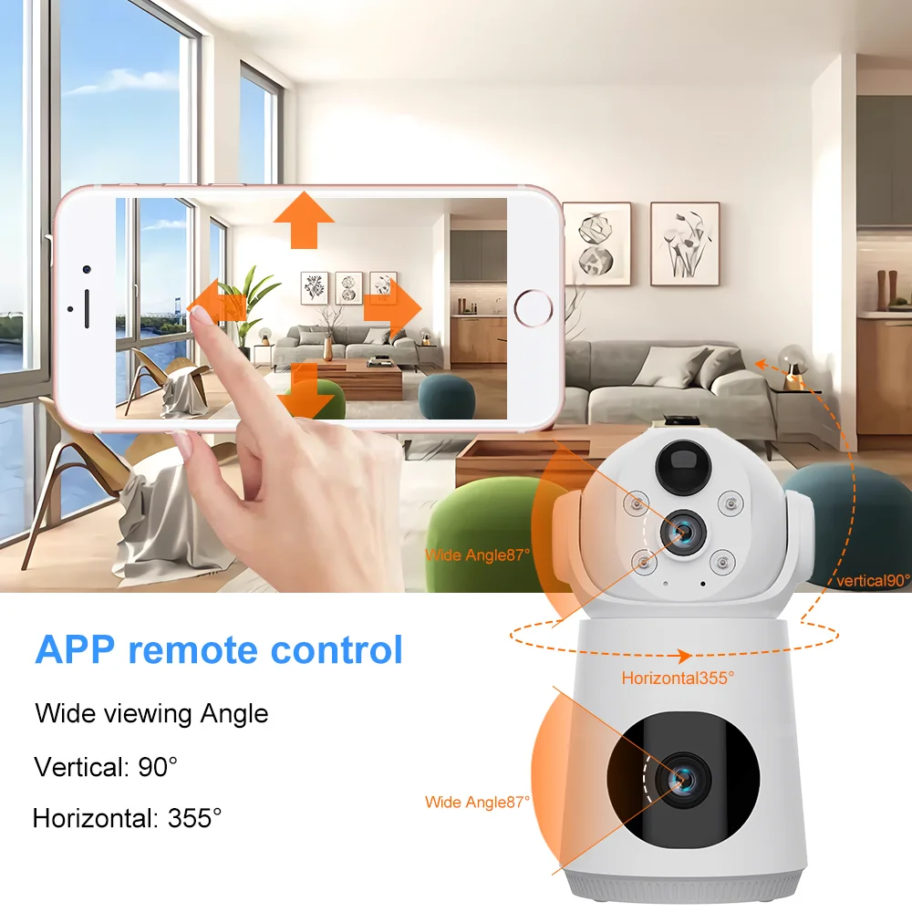 V380 8MP 2.4GHz WiFi Indoor Home Security Smart Baby Monitor Camera Automatic Tracking  Video Surveillance Camera securityp