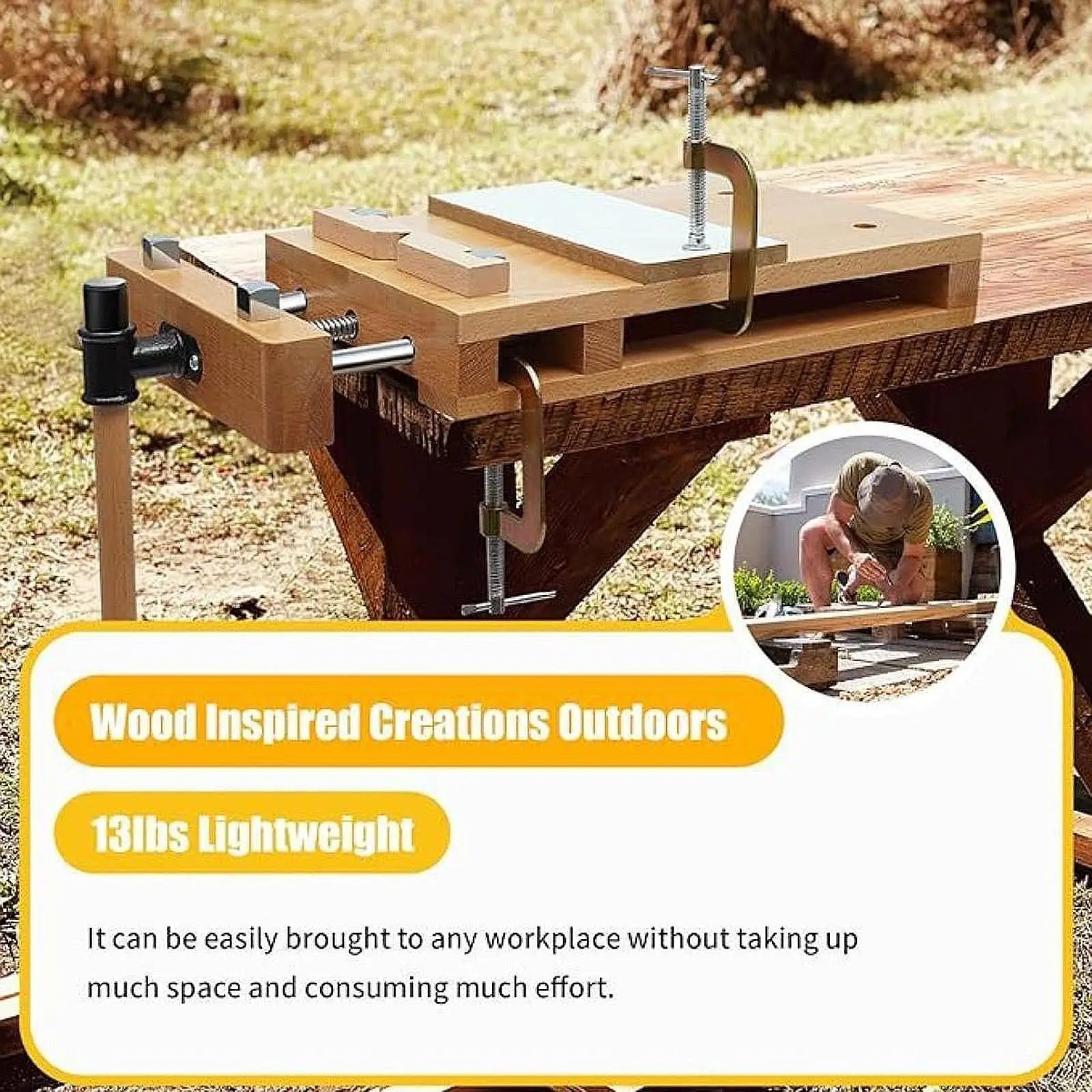 

Woodworking Bench Wood Desktop Work Table for Garage Studios Processing Wood