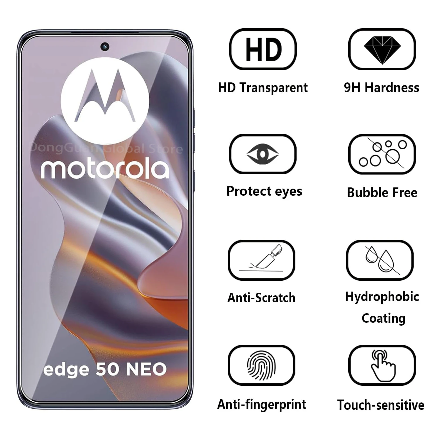 2/3/4Pcs Tempered Glass For Motorola Moto Edge 50 Neo Tempered Glass Screen Protector Glass Film