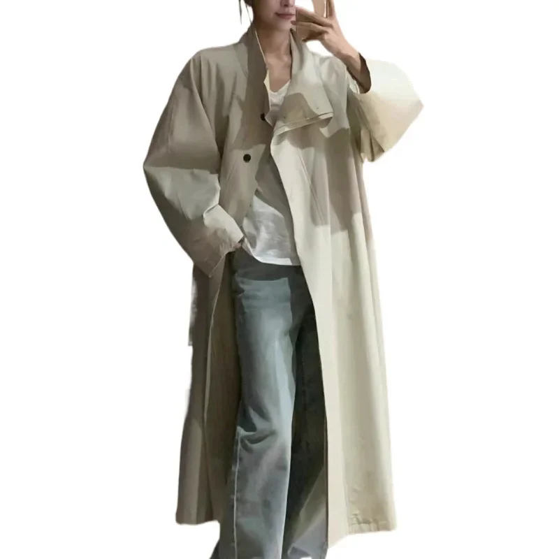 Elegant British Style Women's Trench Coat 2024 Autumn New Medium-Length Overcoat Petite Jacket Korean Design