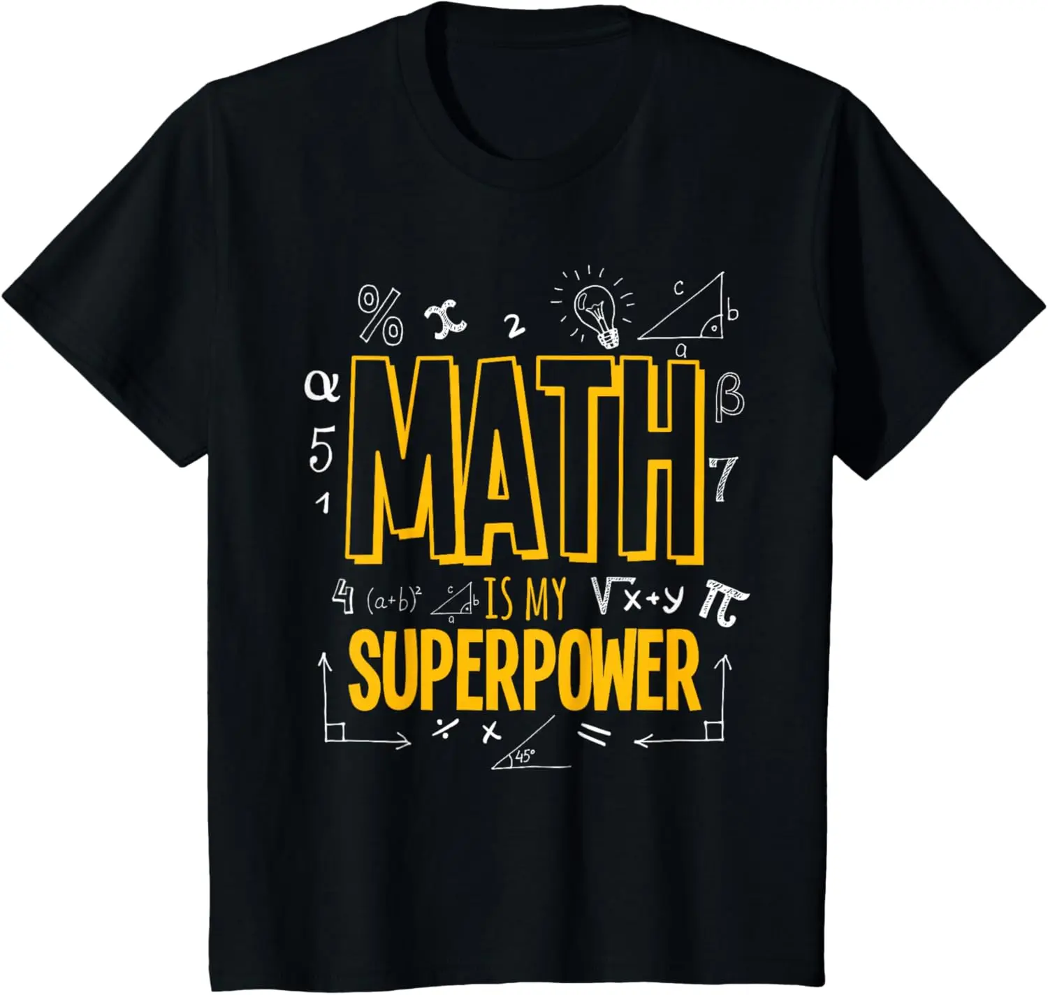 Camiseta divertida con diseño de matemáticas, mi superpoder, para amantes de la álgebra, regalo STEAM, camiseta para niños, ropa Unisex para niños, camisetas de algodón