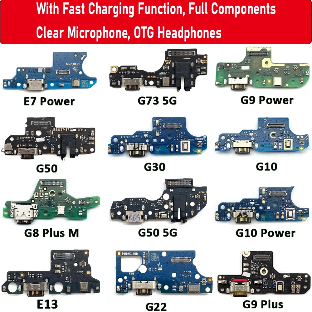 NEW Tested USB Port Connector Dock Charging Charger Board Flex Cable For Moto  E13 E7 Power G22 G30 G50 G73 5G G8 G9 Plus