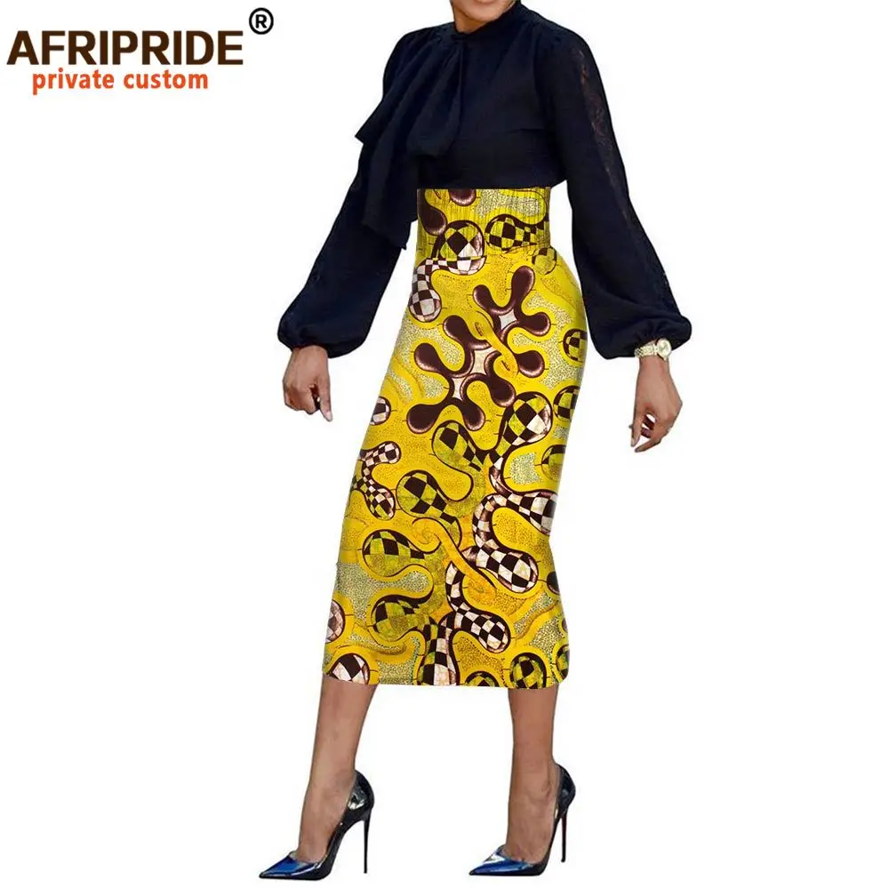 African Fashion Empire Pencil Skirt for Women AFRIPRIDE Tailor Made Mid-calf Length Women Cotton Skirt A1927001