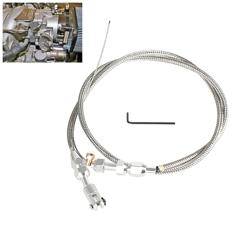 

36Inch Throttle Gas Cable Kit Stainless Steel Braided For 97-07 Chevrolet/Chevy LS1 Engine 4.8L 5.3L 5.7L 6.0L TCB02