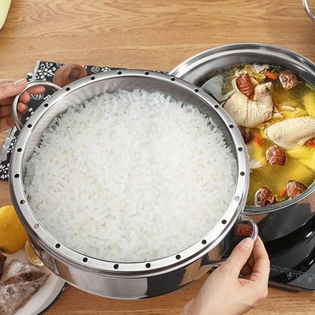 

Stainless Steel Cookware 304 Safe Anti rust Kitchen Cookware Basket Multi functional Premium Steamer Basket Steamer
