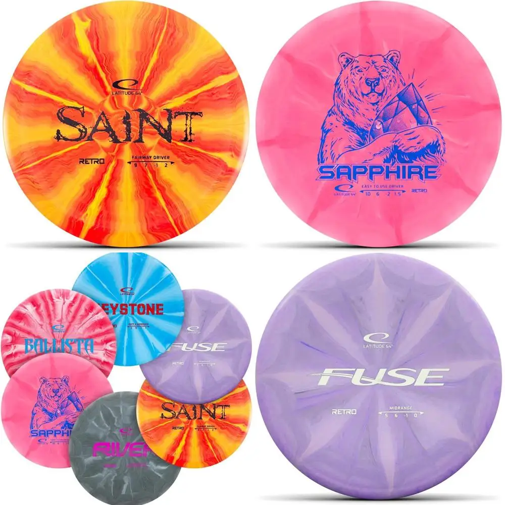 

Набор дисков для гольфа Latitude 64 Retro Burst Disc (6 шт.) — идеально подходит для новых и средних игроков | В комплект входит Keystone, предохранитель, река,