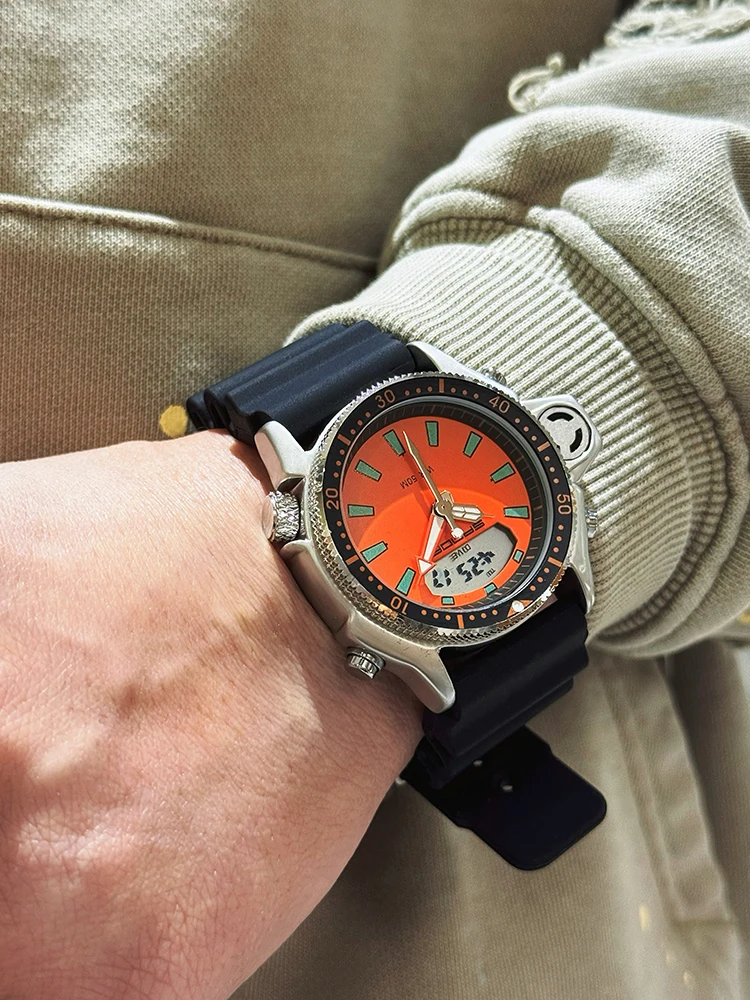 Новые подростковые винтажные модные крутые многофункциональные электронные часы Millennium с двойным дисплеем для занятий спортом на открытом воздухе