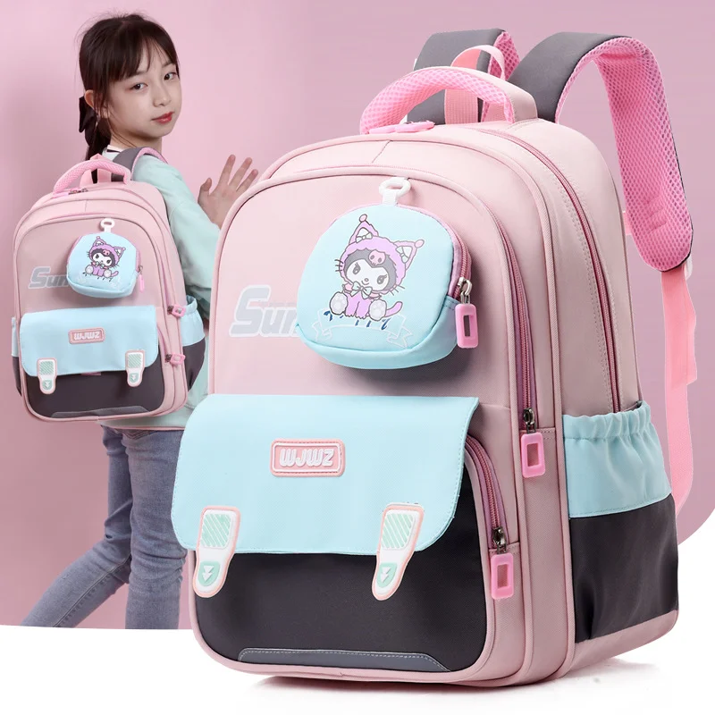 Sanrio Kulomi Cartoon Lightweight and Breathable New Girls' Student School Bag Waterproof Ridge Protection Children's Backpack