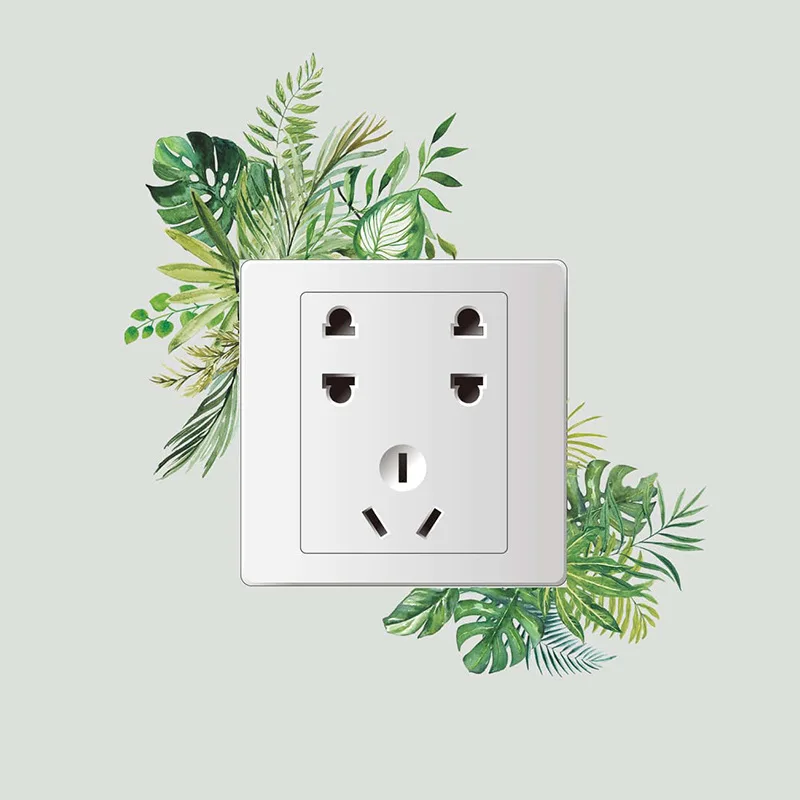 1Pcs Tropical Green Plant Switch Sticker Room Living Room Porch Dormitory Home Decorations Wall Stickers Foreign Trade wholesale