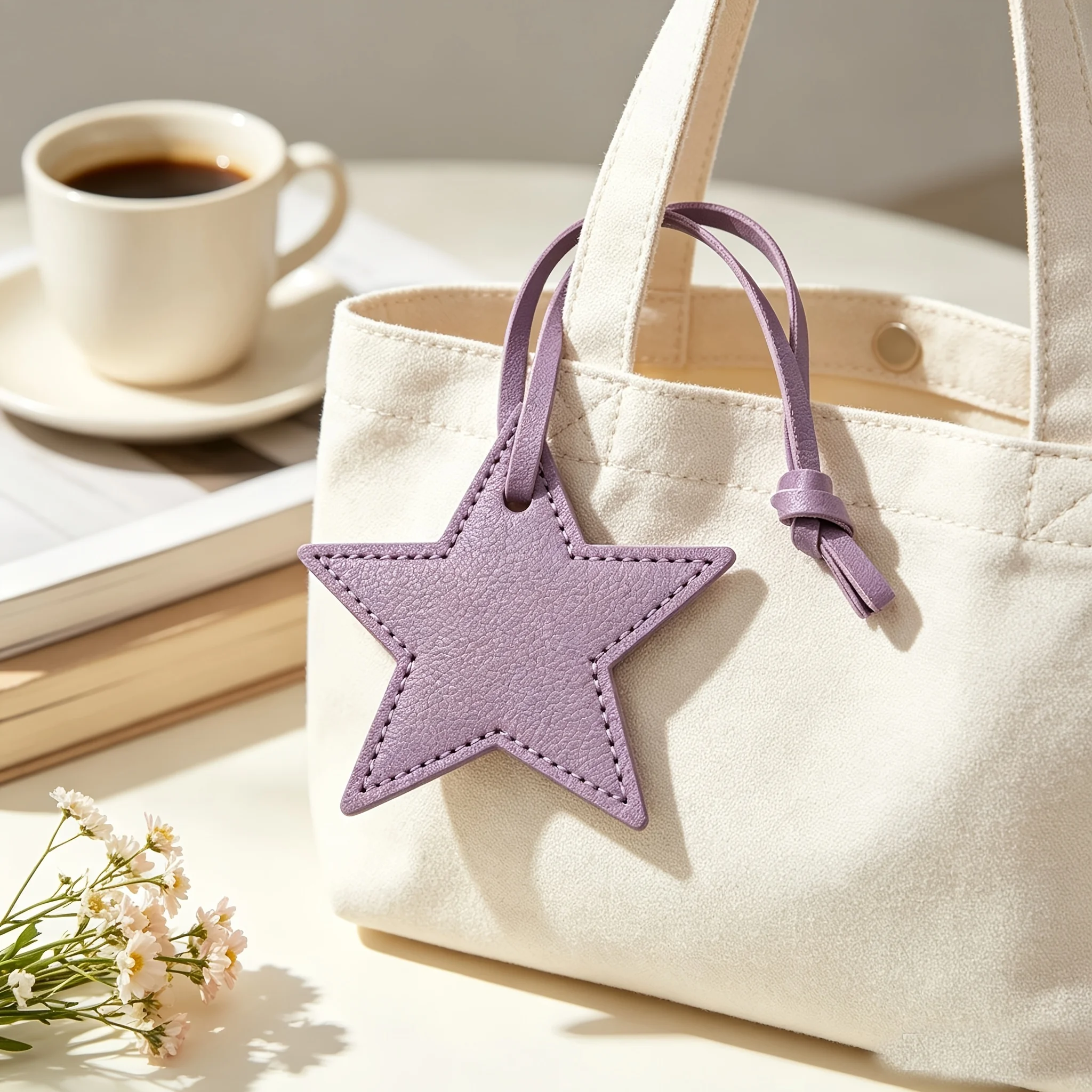 10pcs  Five pointed star PU leather hang tag with adjustable hanging rope, star luggage tag, gift bag, decorative accessories