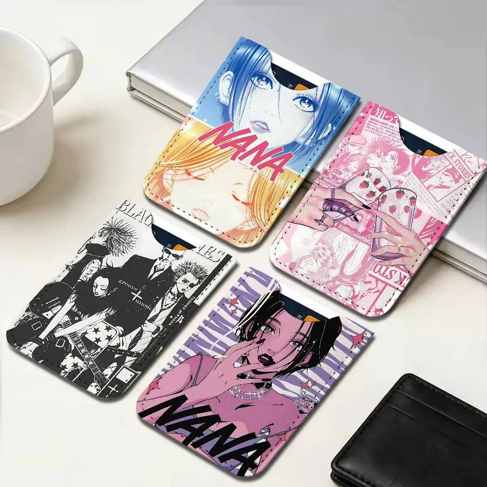 Popular N-Nana Anime Universal PU Leather Slim Card Wallet, ID Credit Card Organizer, Compact Portable Holder for Outdoor