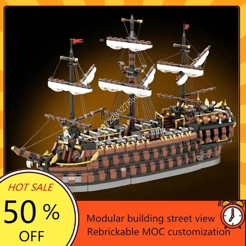 5956PCS MOC The Phantom Dancer - Ultimate Collector Series Pirate Ship Model Custom Puzzle   DIY Assembly Toys Xmas Gifts