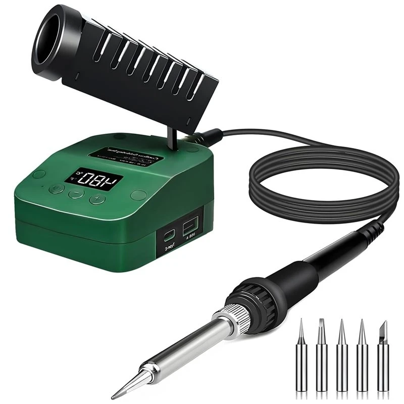 A64K Fast Heating Soldering Iron For 18V Home And Garden PBA Battery, USB Type-C Rechargeable Station With Digital Display