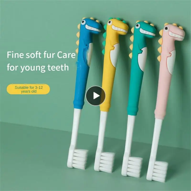 Oral Care Cleaning Soft Hair Independent Packaging Baby Tooth Brushing Artifact Cartoon Dinosaur Baby Toothbrush Toothbrushes