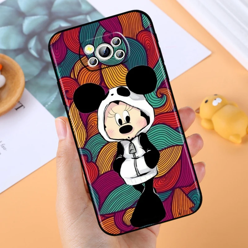 Disney Mickey Mouse Schattig Voor Xiaomi Mi Poco F5 F4 F 3X6X5X4X3 M 6 M 5 M 5S M4 M3 C65 Pro Gt Nfc 5G Zwart Achterkant Telefoonhoesje