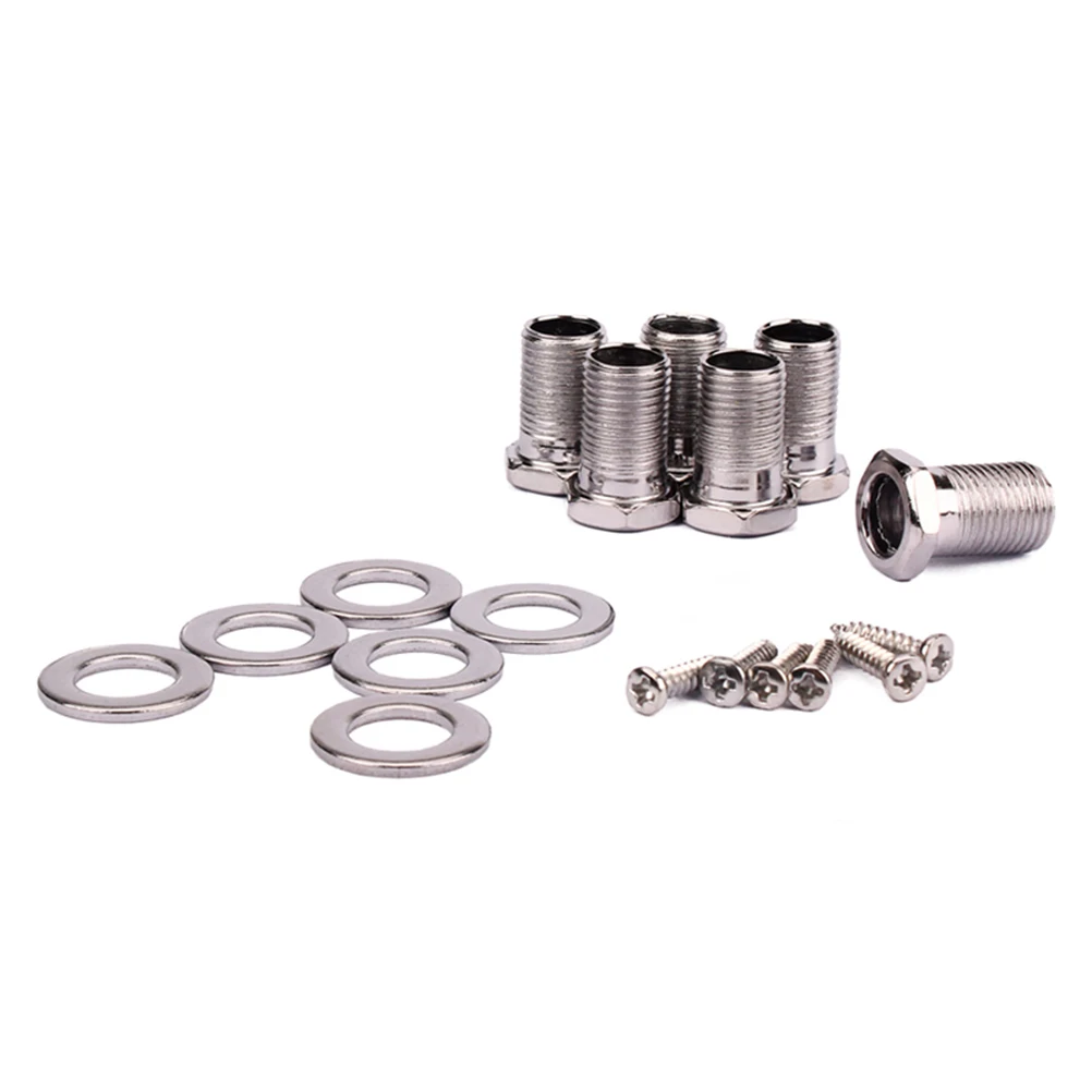 

6 Machine Guitar Tuners Tuners Machine Heads Lock Knob Silver Metal 37x22x15mm Electric Acoustic String Pegs Washers Screws