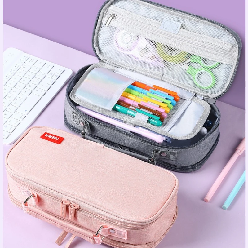 

Multifunctional Stationery Pencil Case Dirt Resistant Material Creative Simple Design Fashionable Colors Zipper Storage Bag
