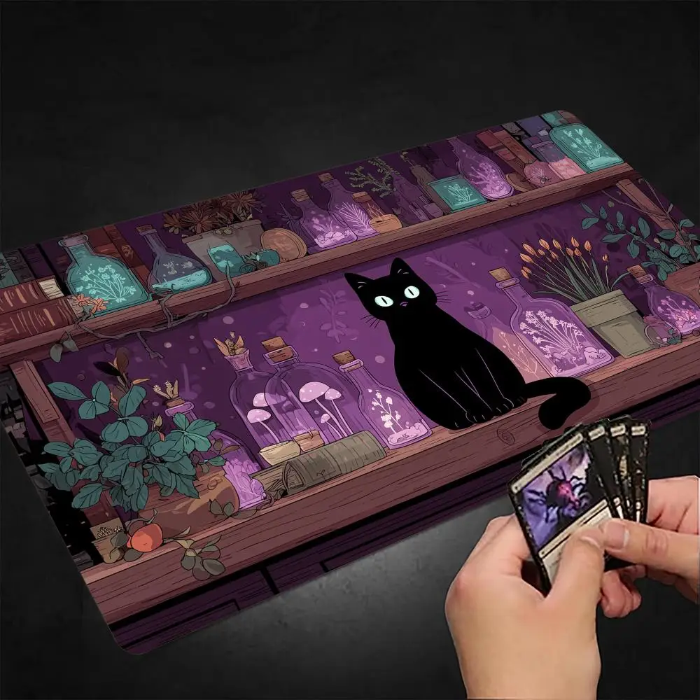 

Игровой коврик Mysterious Witch Laboratory MTG для карточных игр, с прошитыми краями, нескользящий, прочный, для настольных игр и TCG