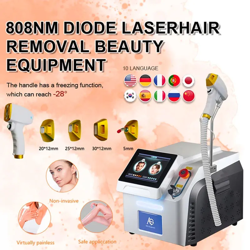 3-Bands Ice Titanium Diode Laser Hair Remove Machine Replaceable Light Size Handle With -28℃ Cooling Painless Whole Body Usage