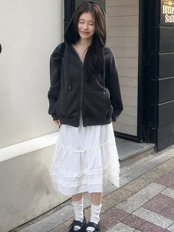 

Шикарная ретро-юбка для женщин, весенняя, маленького размера, с текстурой под дерево, на резинке, в корейском стиле, для повседневной носки