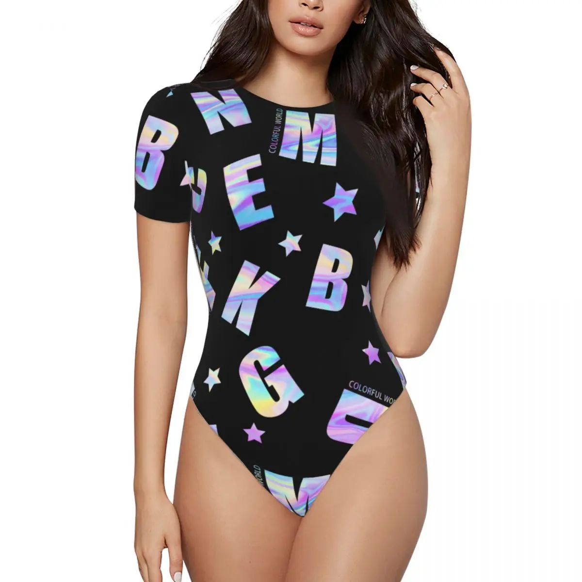 

One Piece Swimsuits for Women, Crew Neck Bathing Suit, Girl's Short-Sleeved Gifts for Birthday Holiday585669070