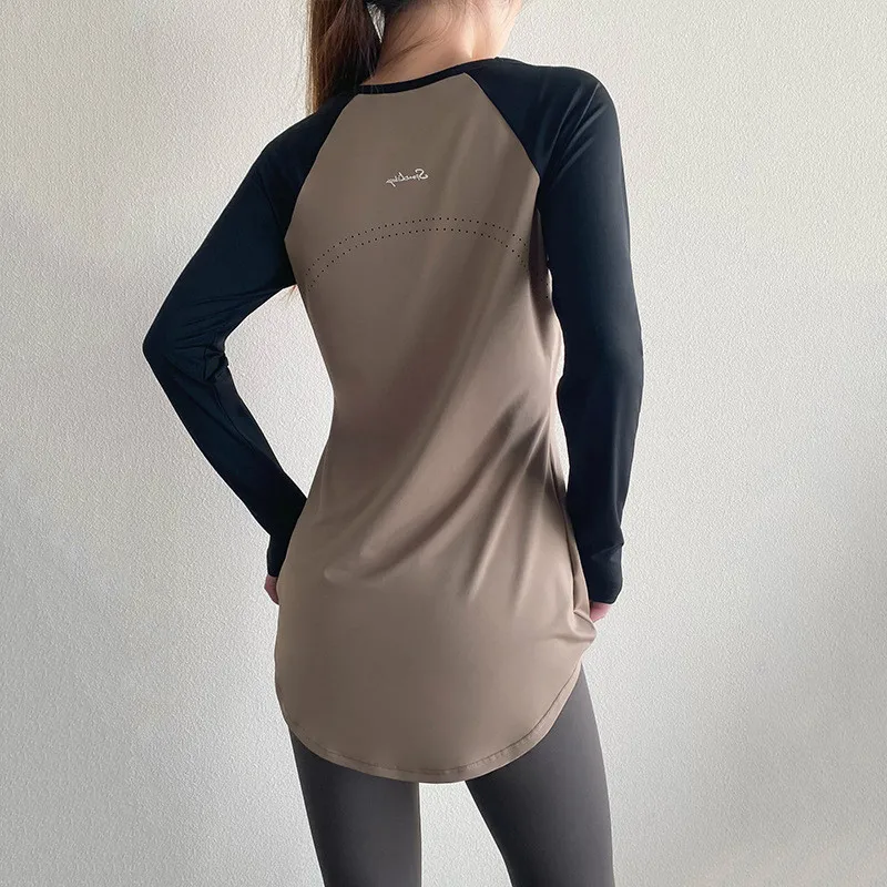 Long Sleeve Yoga Clothes 2024 Pilates Blouse Sport Women Top Yoga Shirt Fitness Running T-shirt Sportswear Gym Yoga Clothing