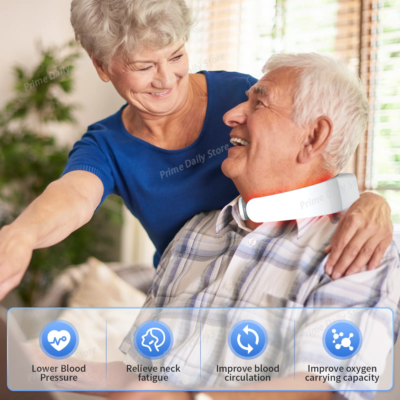 9‑PCS 650nm Neck‑Worn Red‑Light Care Unit, 1900mAh Home‑Use Health‑Support Accessory for Blood‑Condition Maintenance Work