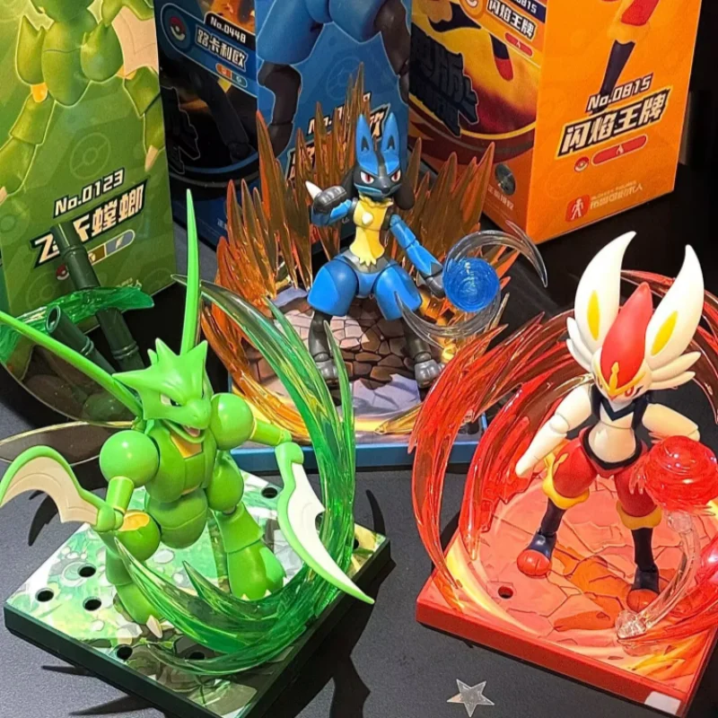 Original Blokees Pokemon Figure Snorlax Assemble Figurine Scyther Lucario Model Decor Anime Figure Collectable Toy Gift Stock