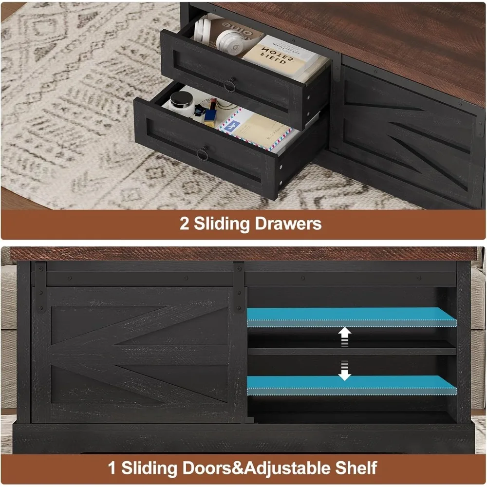 39.4'' Lift Top Coffee Table with Storage Farmhouse Coffee Table for Living Room