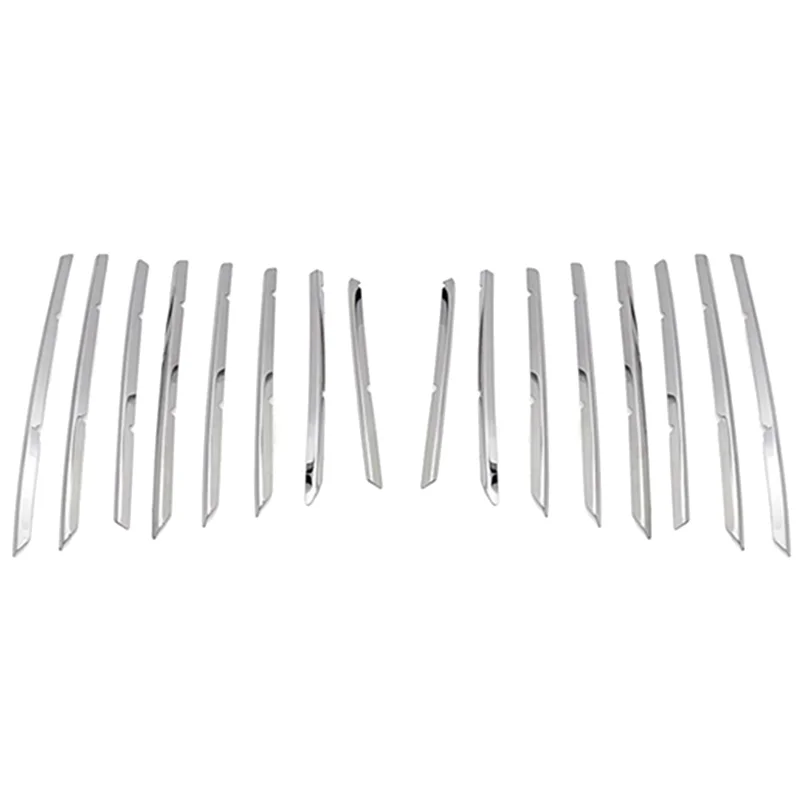 

A11F-Stainless Steel Car Front Bumper Top + Lower Grille Trim Replacement Parts For 3008 GT 2016-2020 5008 GT 2017-2020