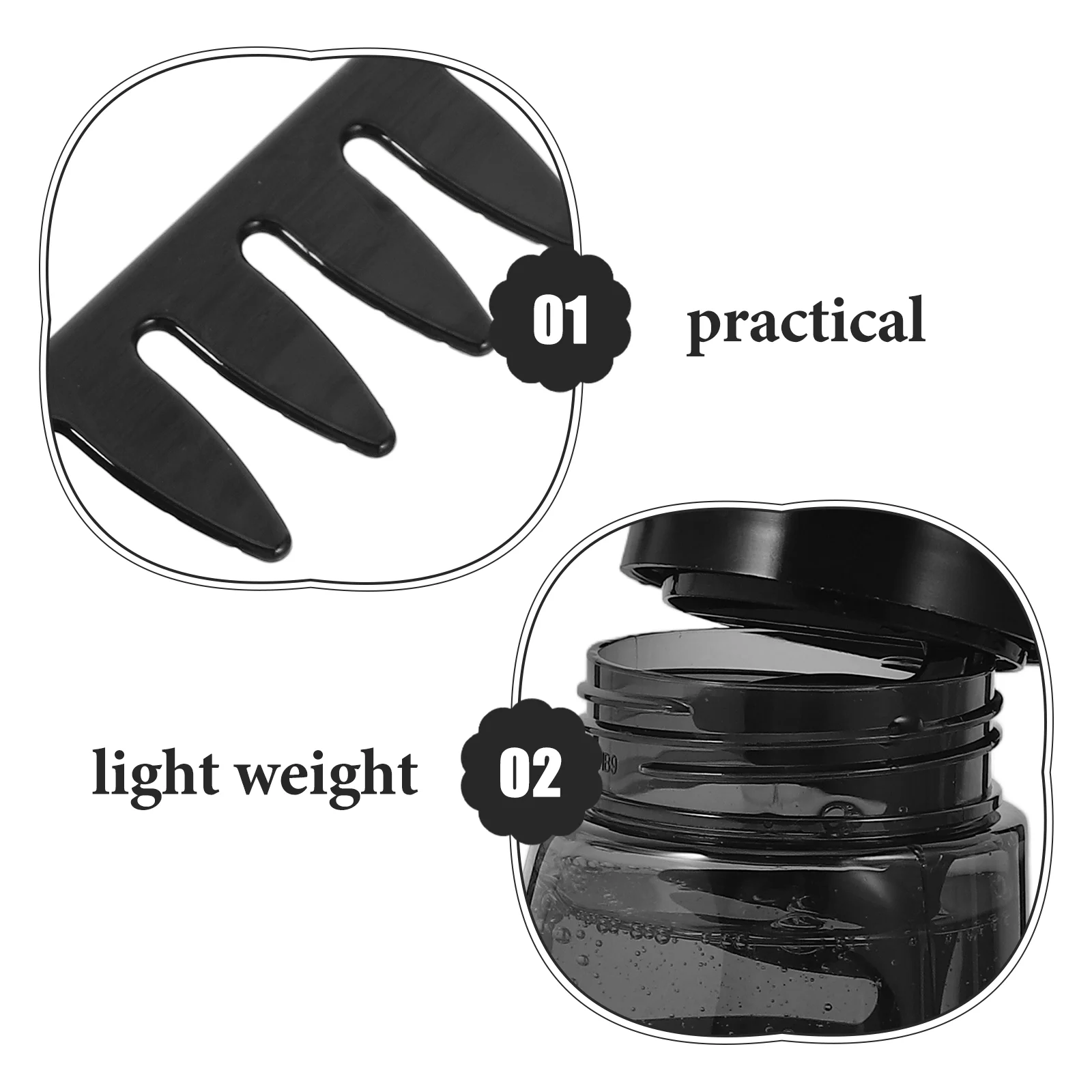 3 Pcs Comb Styling Gel Hair Oil Applicator Bottle Tool Pomade Dispenser Container Plastic Hairdressing