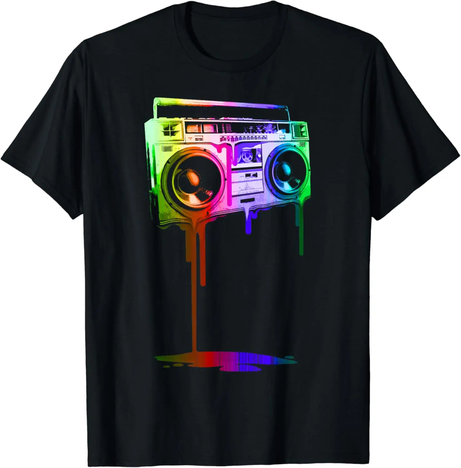 Melting Boombox in Digital Rainbow Colors New Fashion Top Tees