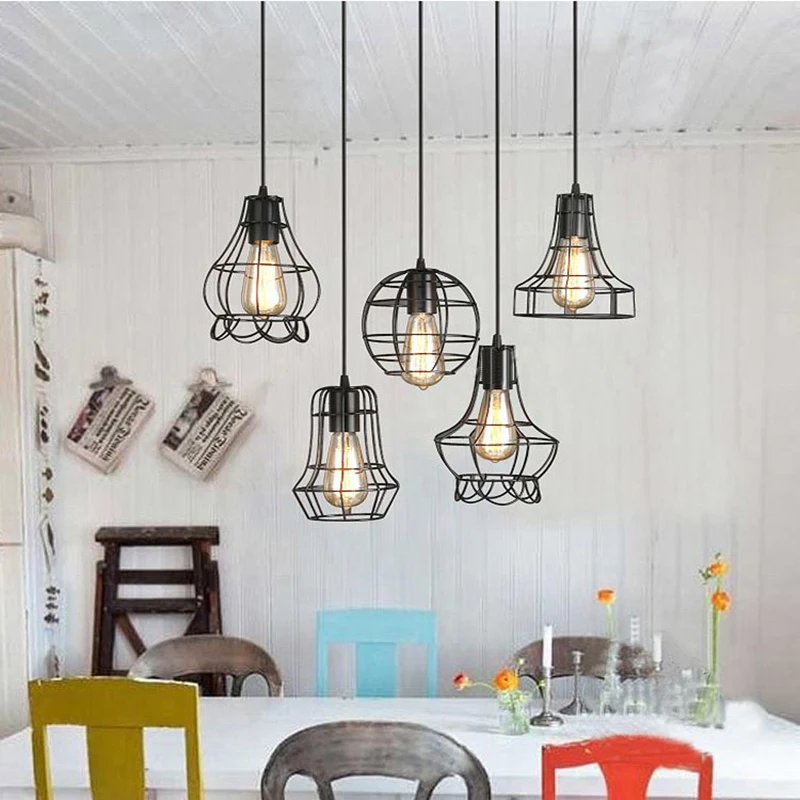 

Loft iron hanging lights American country restaurant chandelier retro industrial style clothing store creative bar decor lamp