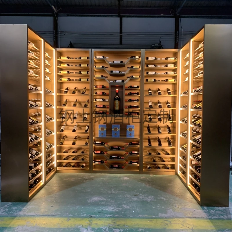 

Stainless steel constant temperature wine cabinet custom wine cabinet display cabinet open liquor and red wine cabinet