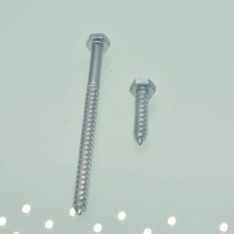 육각 헤드 목재 나사, 아연 도금 탄소강 셀프 태핑 나사, M6, M8