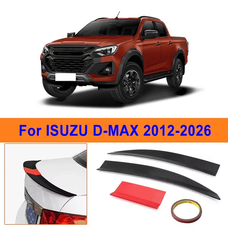 

For ISUZU D-MAX 2012-2026 3-Section ABS Rear Trunk Spoiler 115-125cm Adjustable Sports Decor Top Wing Car Exterior Parts