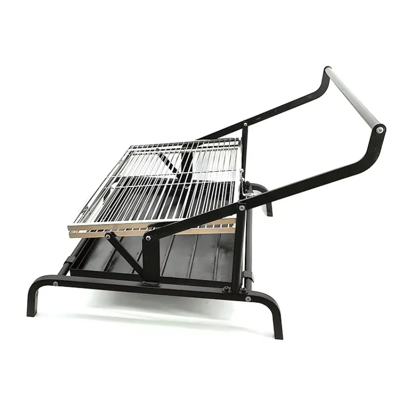 Outdoor Kitchen Portable Charcoal Grill Heavy Duty Carbon Steel Rotary Flip Grill