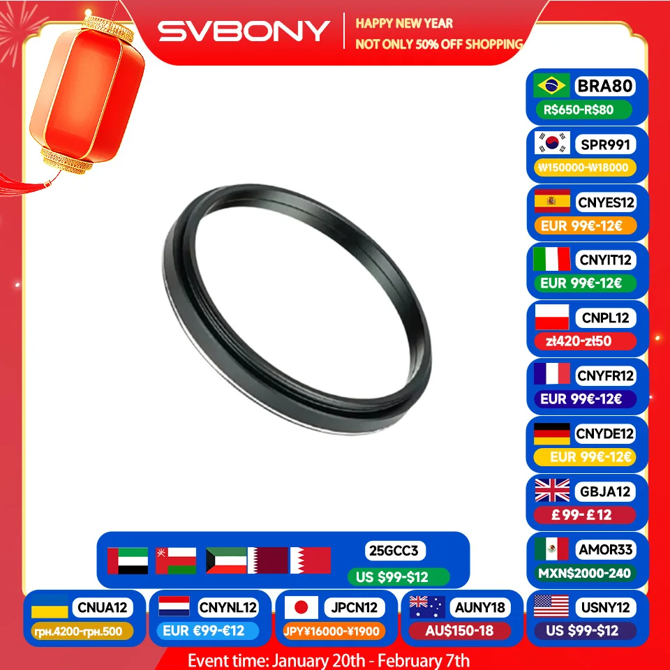 SVBONY SV220 Dual-Band OIII (7nm) & H-a (7nm) Filter for One-Shot Color Camera Light Pollution Filter for Astrophotography