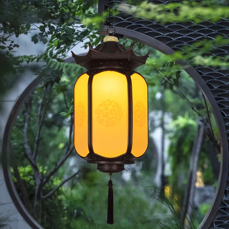

Outdoor new Chinese-style gazebo pavilion courtyard villa door chandelier waterproof outdoor hanging light corridor balcony