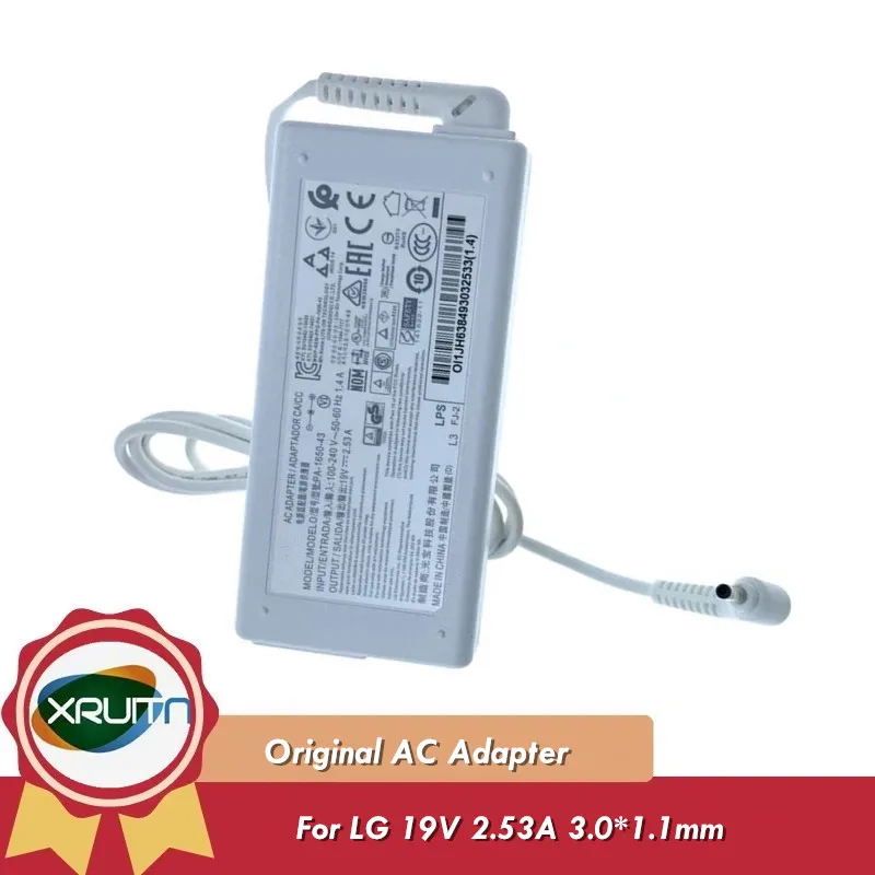 

Оригинальное зарядное устройство переменного тока PA-1650-43 19 В 3,42 А для LG Ultra PC 13U70P-G.AAW7U1 для ноутбука WA-48B19FS Блок питания 3,0*1,1 мм