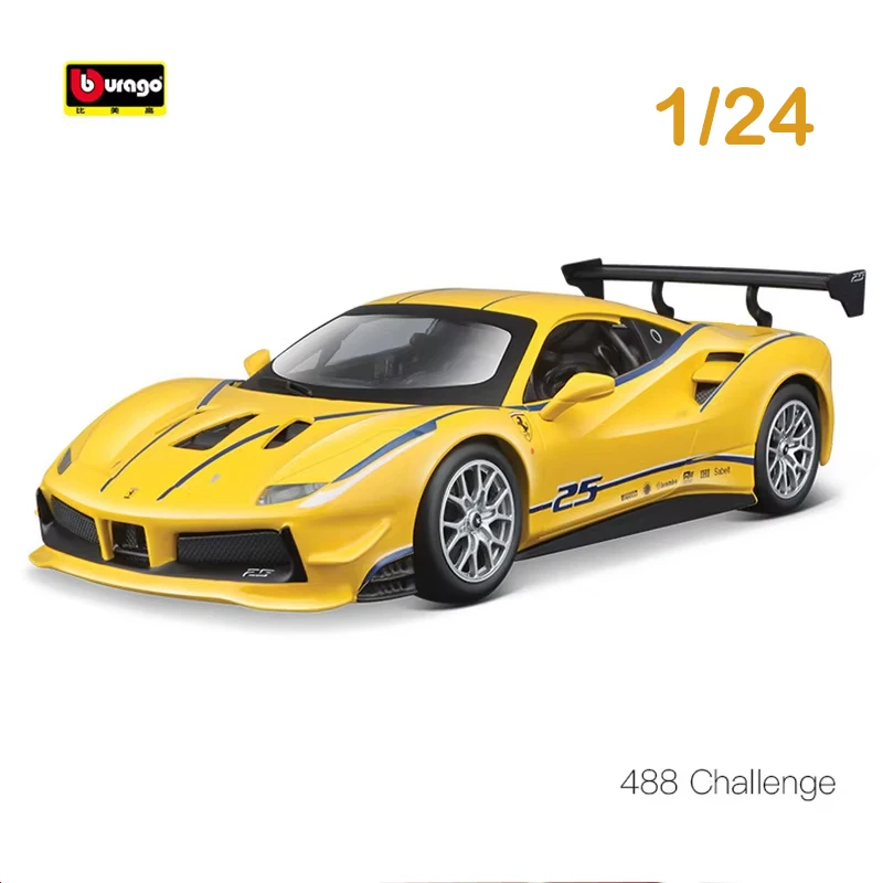 

Bburago 1:24 Ferrari 488 Challenge 2017 Racing Car Model Ferrari Rally Car Challenge Formula Racing 70th Anniversary Sports Car