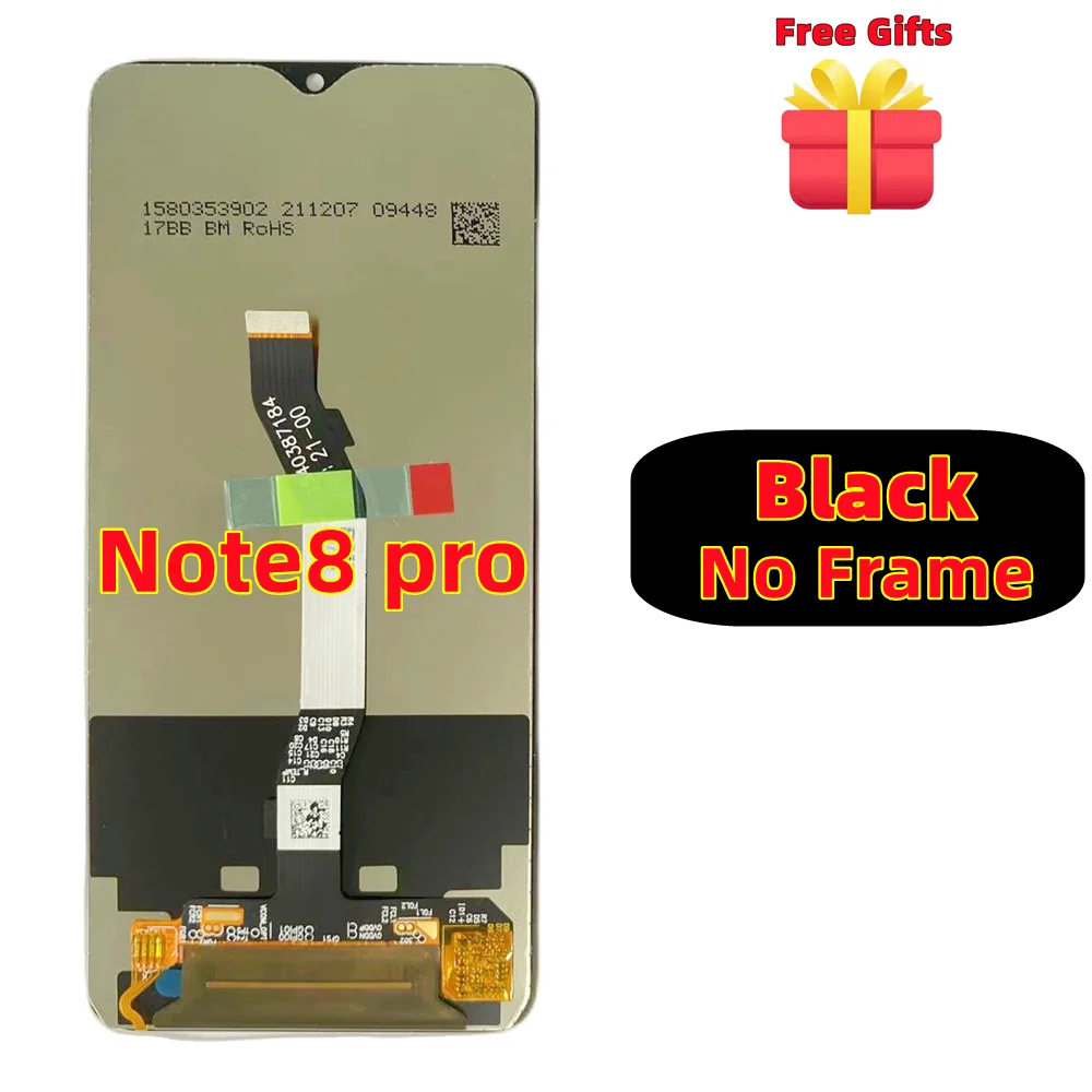 For Original Xiaomi Redmi Note 8 Pro LCD With frame Mobile Phone Display Touch Screen Digitizer Assembly Replacement