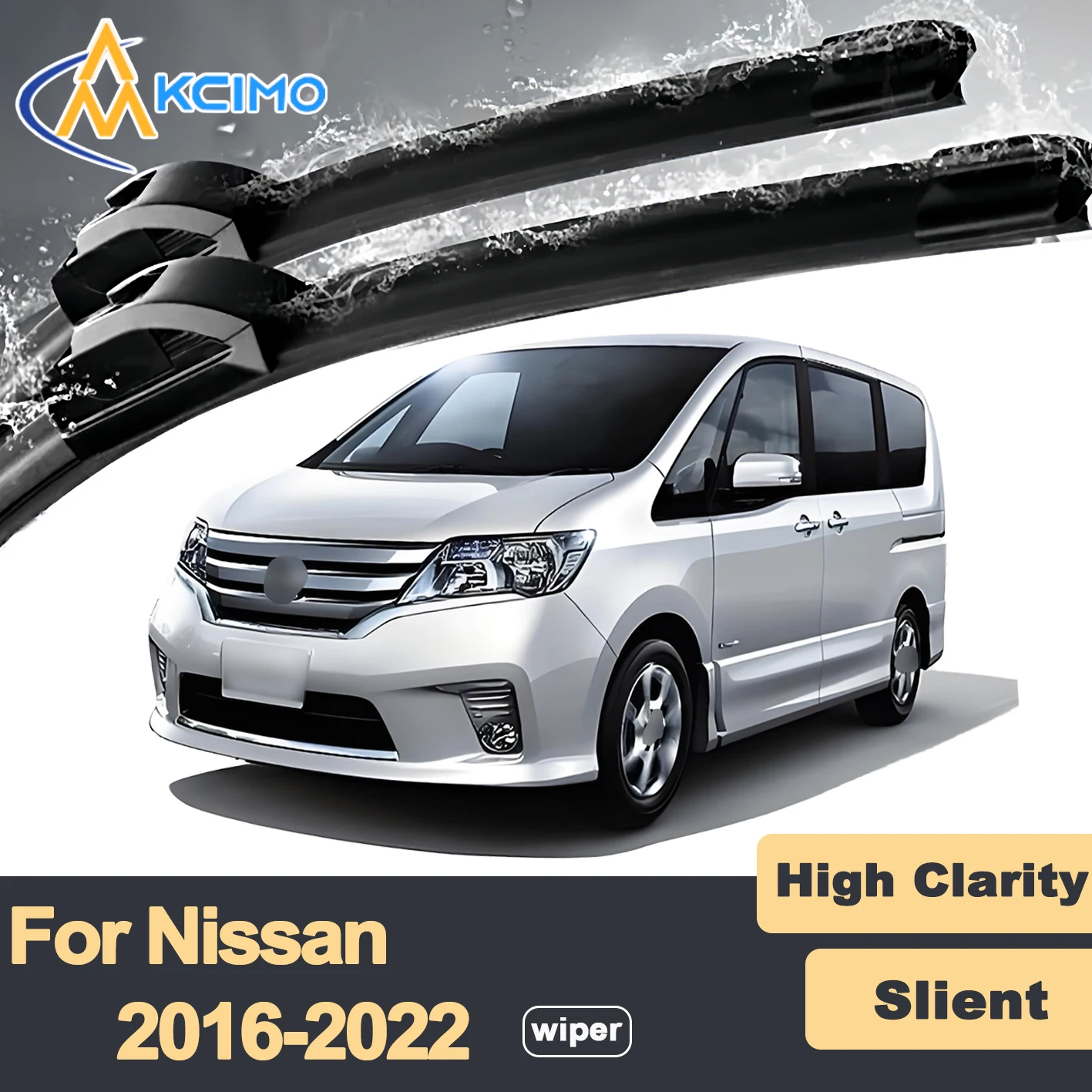 

Premium Rubber Durable Silent Windshield Wiper Blades 2pcs for Nissan Serena C27 2016-2022 Suzuki Landy Front Wiper Blades Set